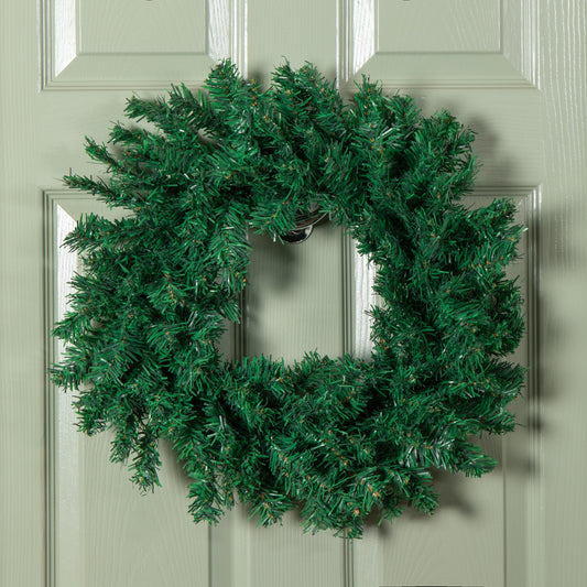 50cm Hanging Plain Green Christmas Wreath with 140 Tips