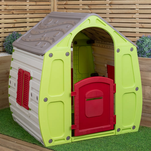 1.09m Green & White Plastic Magical Forest Wendy Playhouse