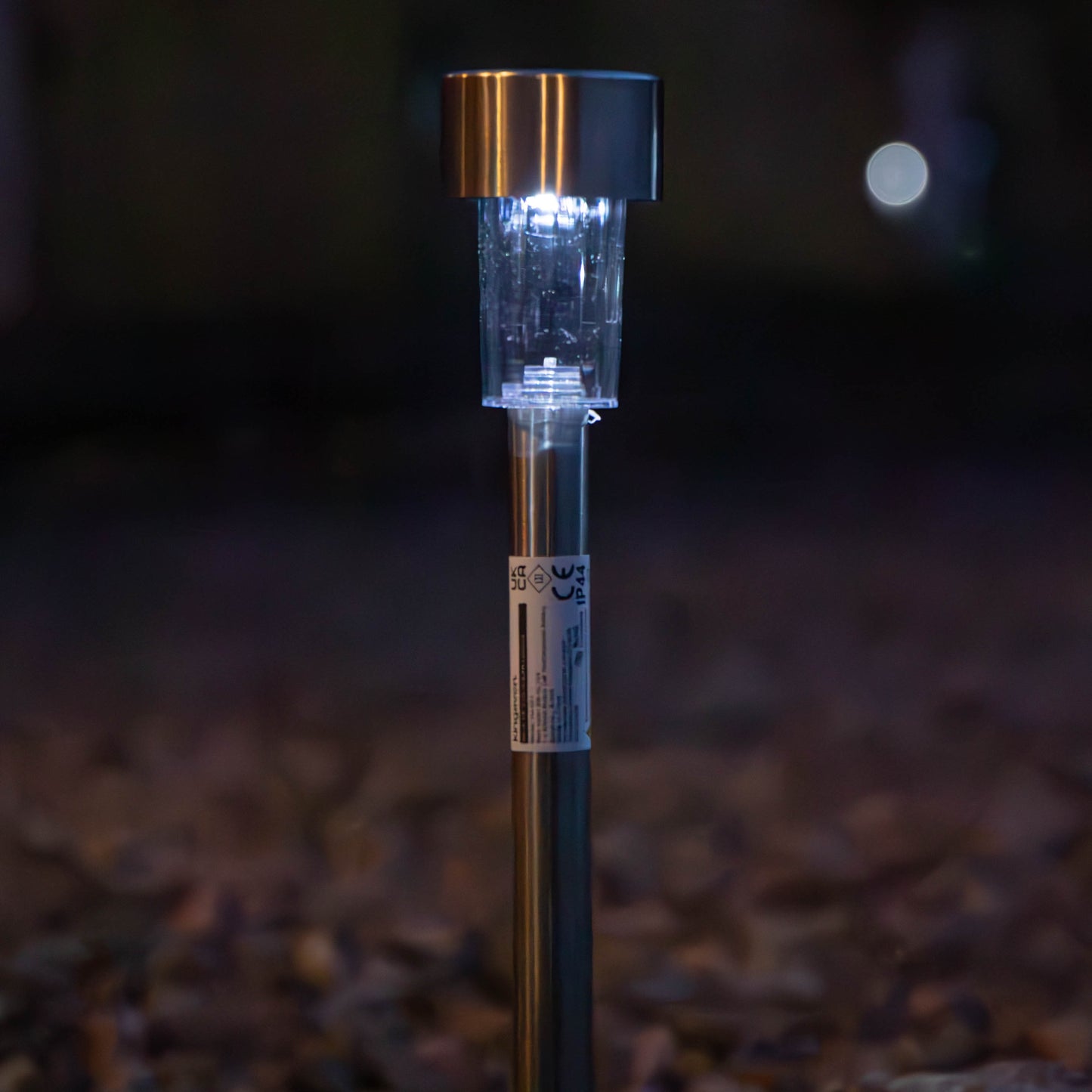 36cm 10 White LED Stainless Steel Solar Garden Path Lights