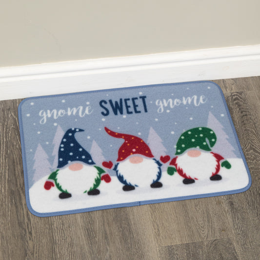 60cm x 40cm Gnome Sweet Gnome Fabric Christmas Doormat