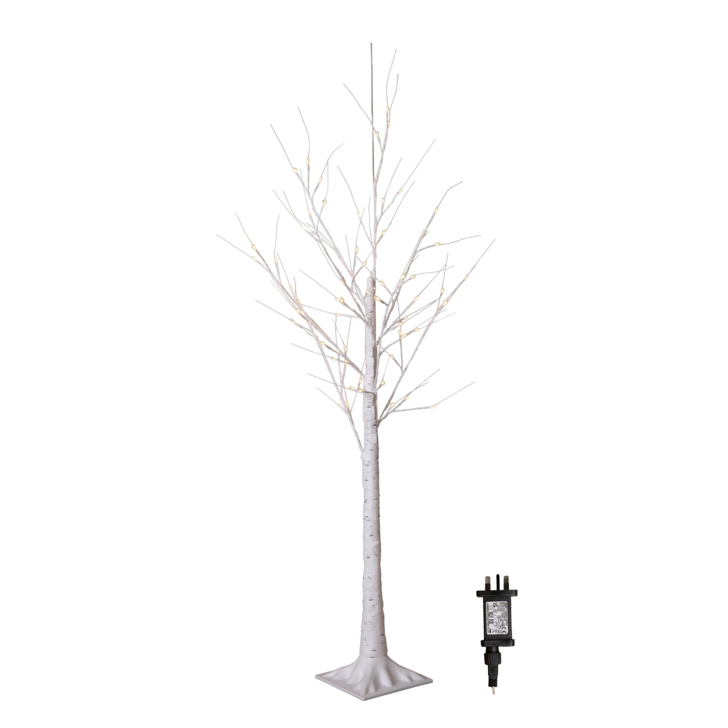 1.5m (5ft) Light up Christmas Birch Tree with 64 Warm White LEDs