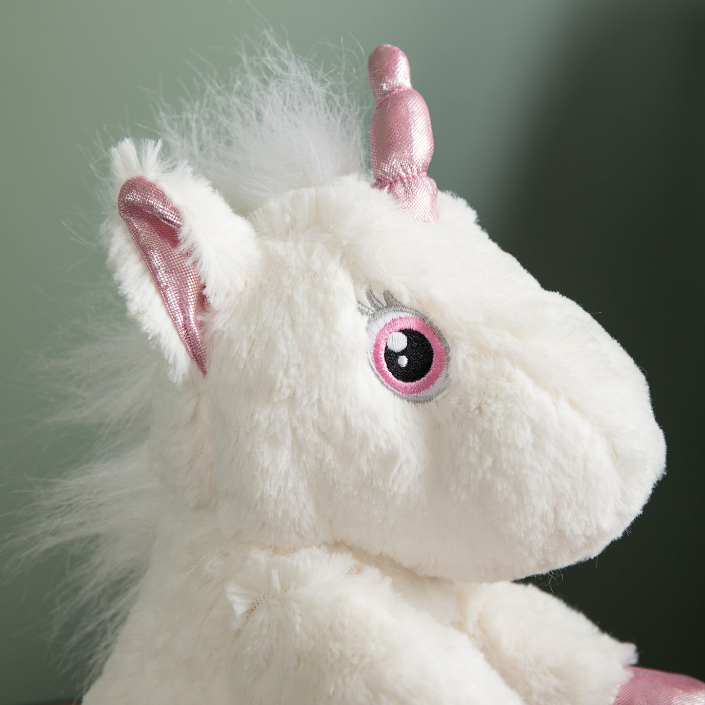 24cm Plush White Unicorn with Sparkly Pink Horn and Hooves