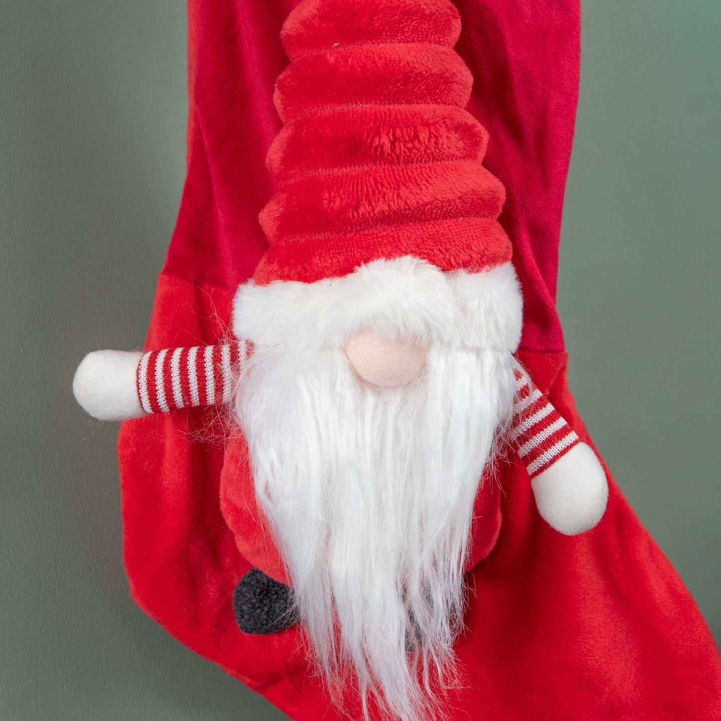 53cm Red and White Hanging Christmas Gonk Stocking
