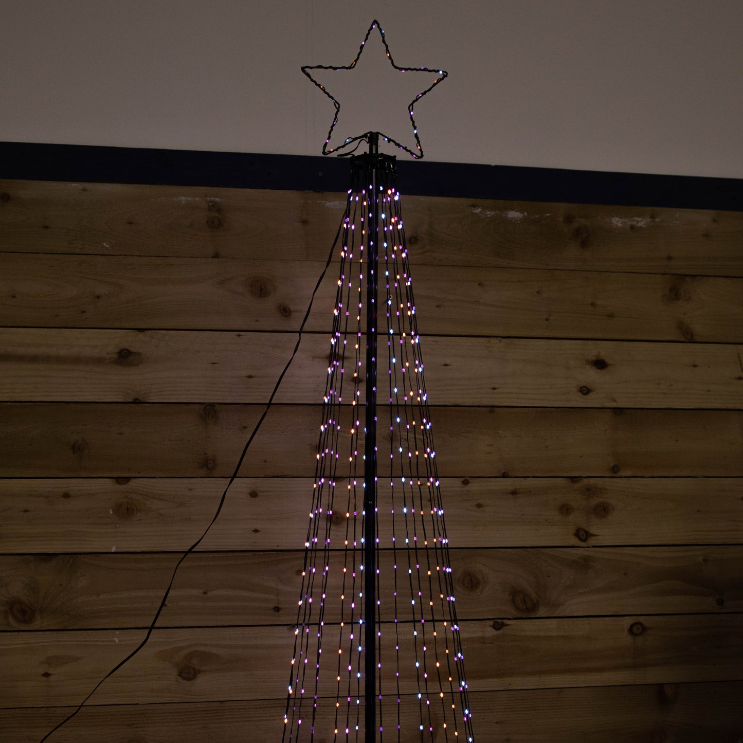 2.5m Light up Christmas Pyramid Cone Tree with 835 Multi-Action Rainbow LEDs