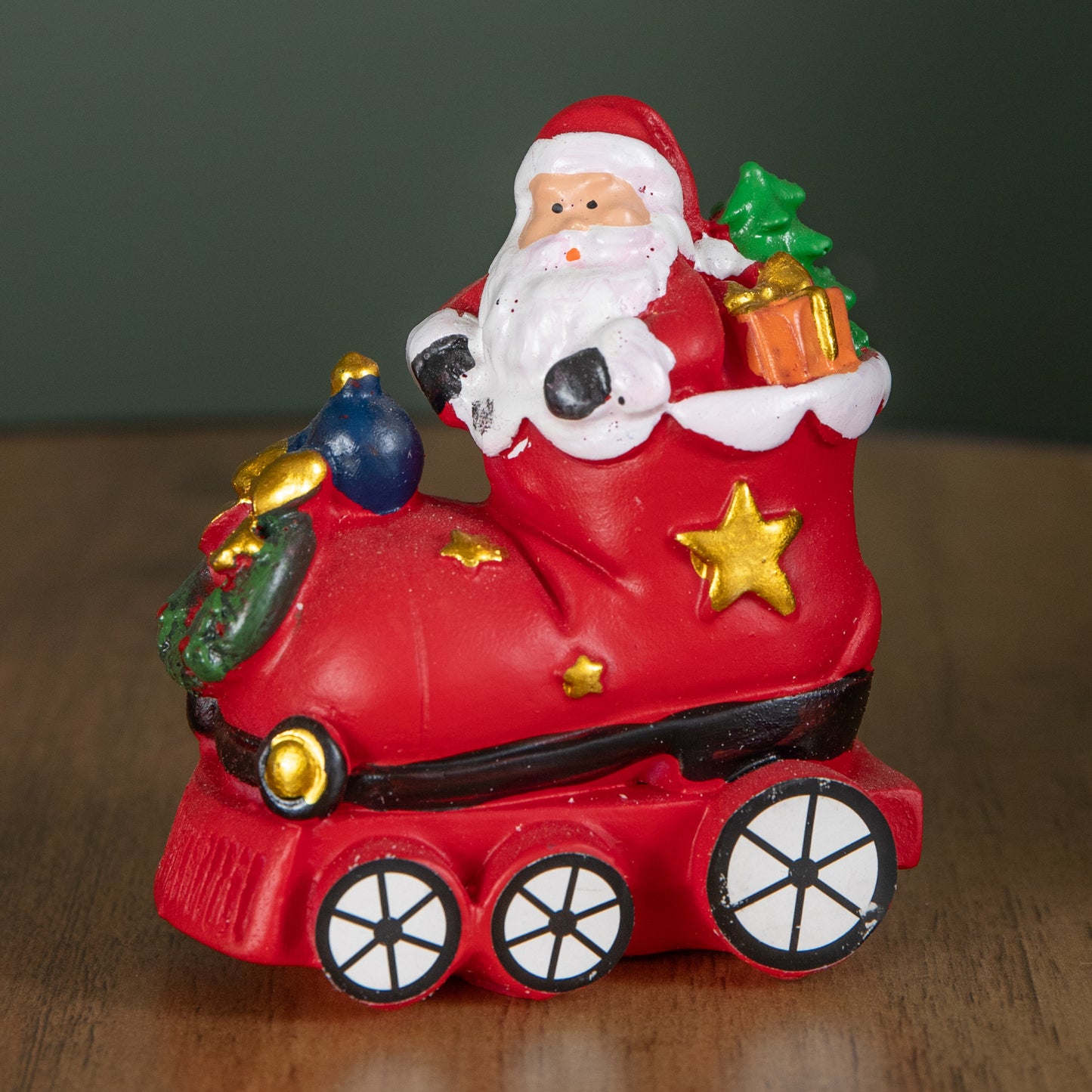 25cm All Aboard Santa's Train Christmas Snow Sphere Decoration