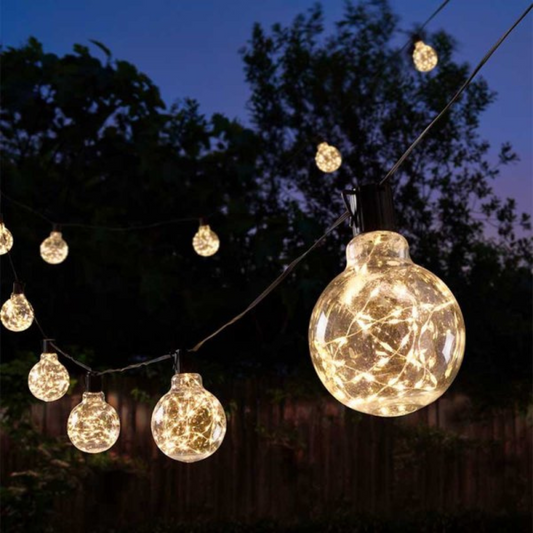 9.5m Set of 20 Connectable Galaxy Festoon Firefly String Lights with Warm White LEDs