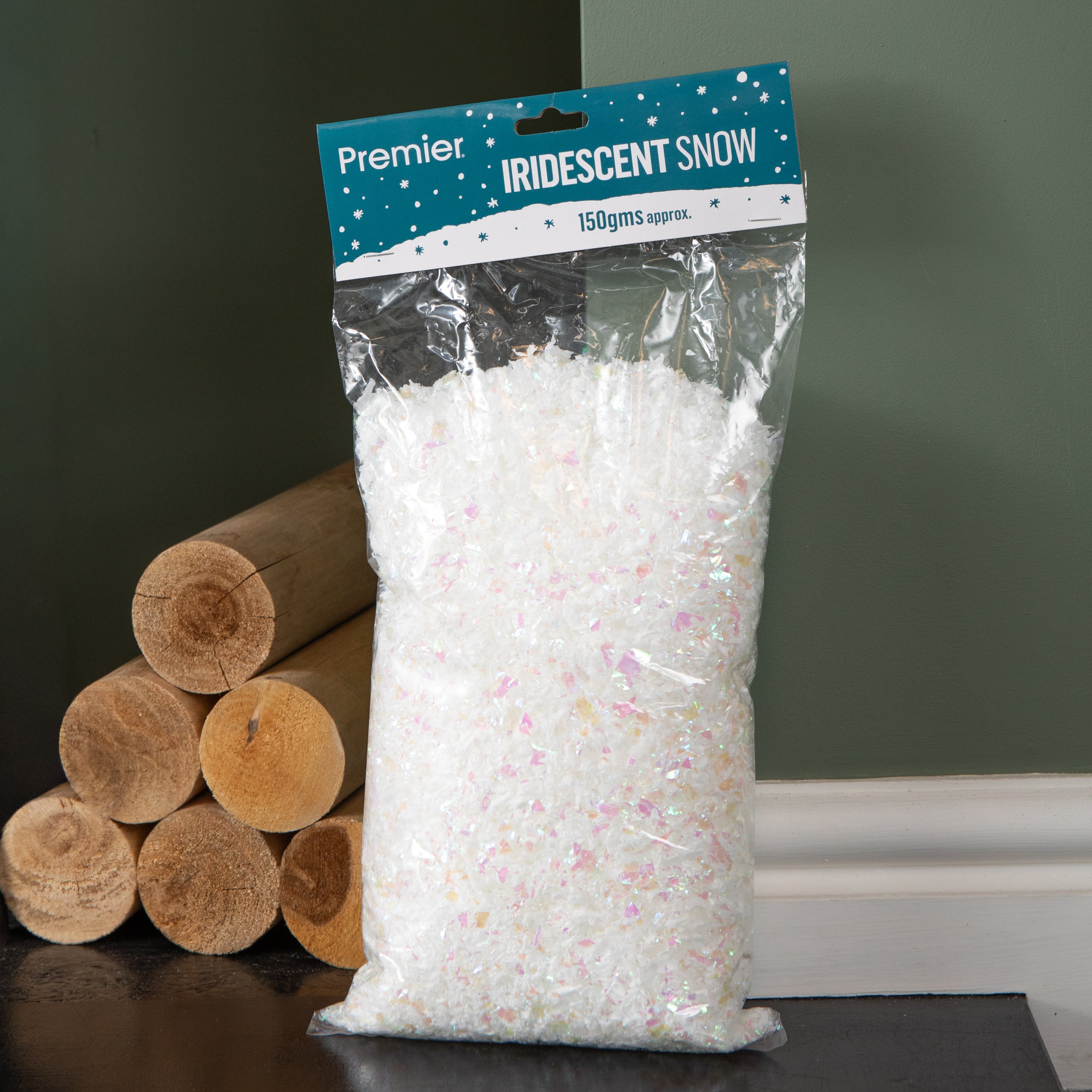 150 Grams (8 Pints) Fake / Frosted Iridescent Christmas Snow Decoration