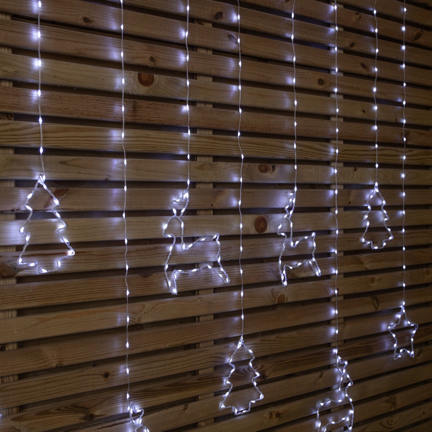 1.2 x 1.1m Christmas Window Curtain Light with 327 Cool White LEDs