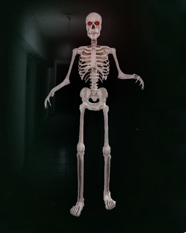 GIANT 8ft (240cm) Standing Indoor Outdoor Animatronic Halloween Skeleton Decoration