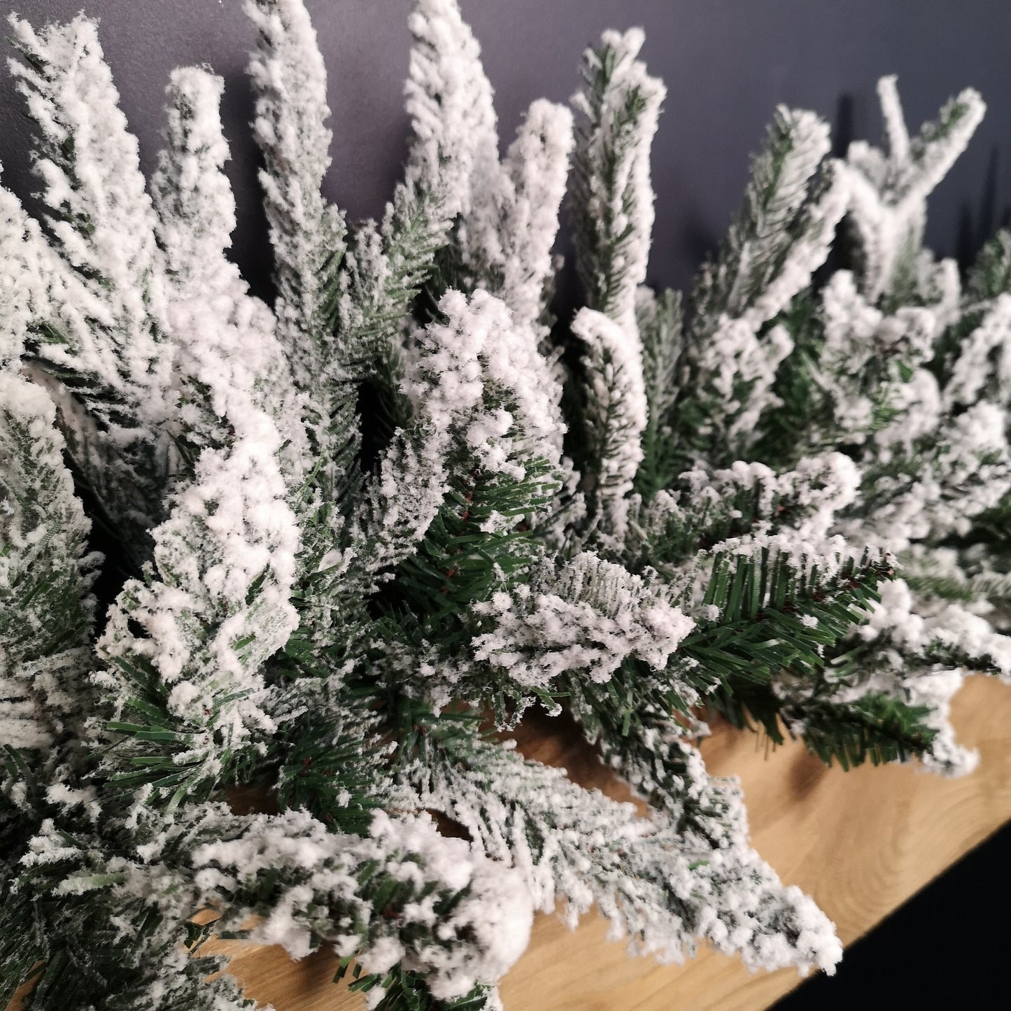 1.8m Snow Flocked Lapland Christmas Garland with 150 Tips