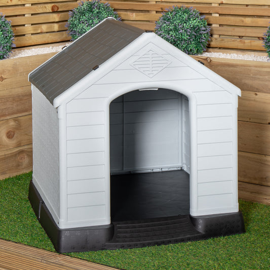 82 x 76cm Samuel Alexander Small Outdoor Plastic Dog House with Raised Bed