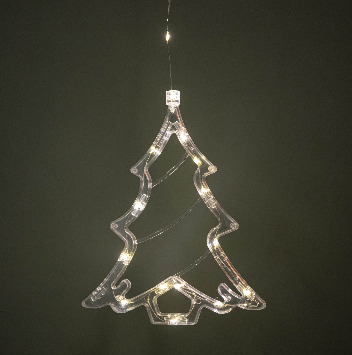 20cm Battery Operated Light up Christmas Tree Window Decoration with Warm White LEDs