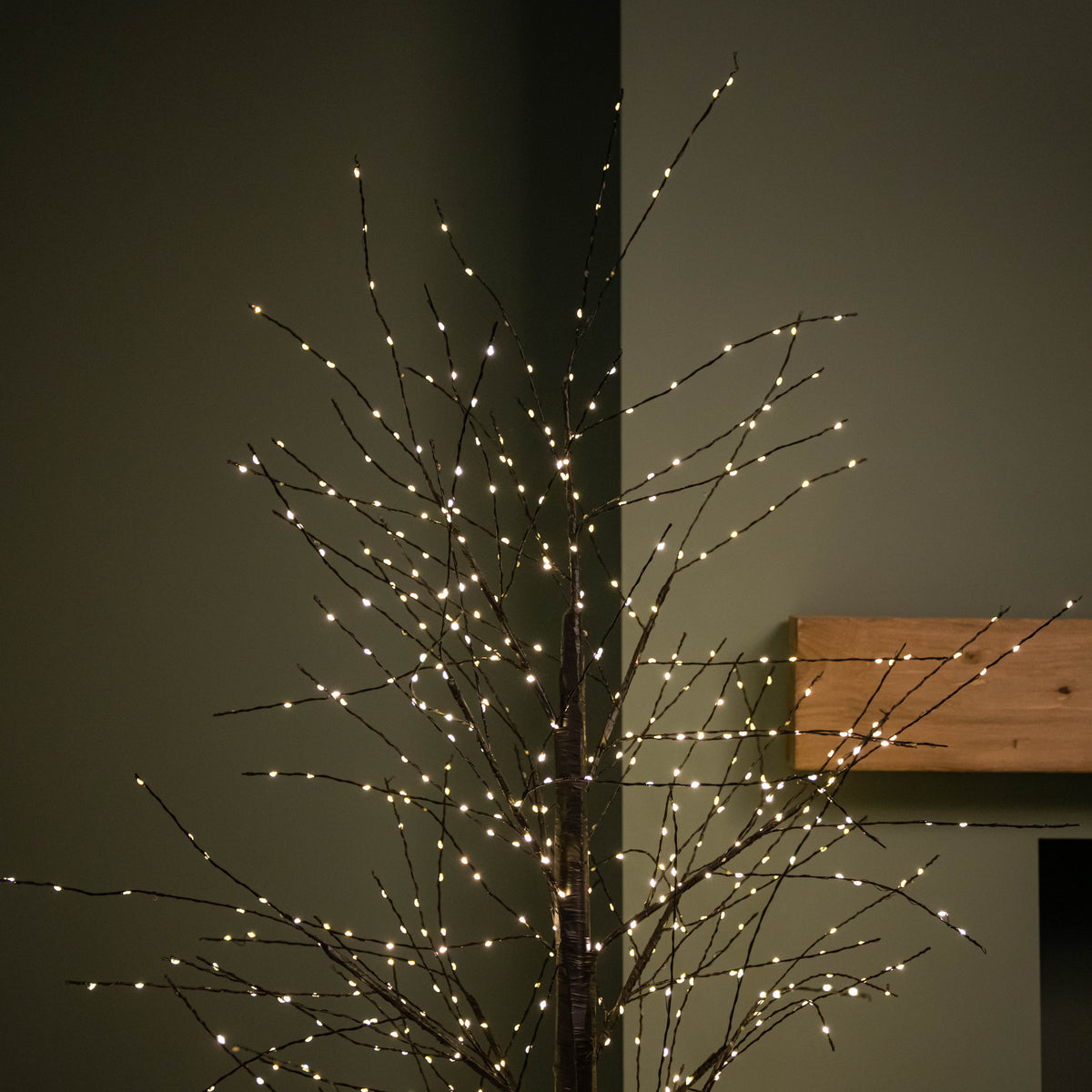 6ft (1.8m) Light up Black Micro Dot Christmas Tree with 1300 Static & Twinkling Warm White LEDs