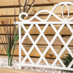 27cm White Plastic Garden Patio Lawn Border Fence Edging