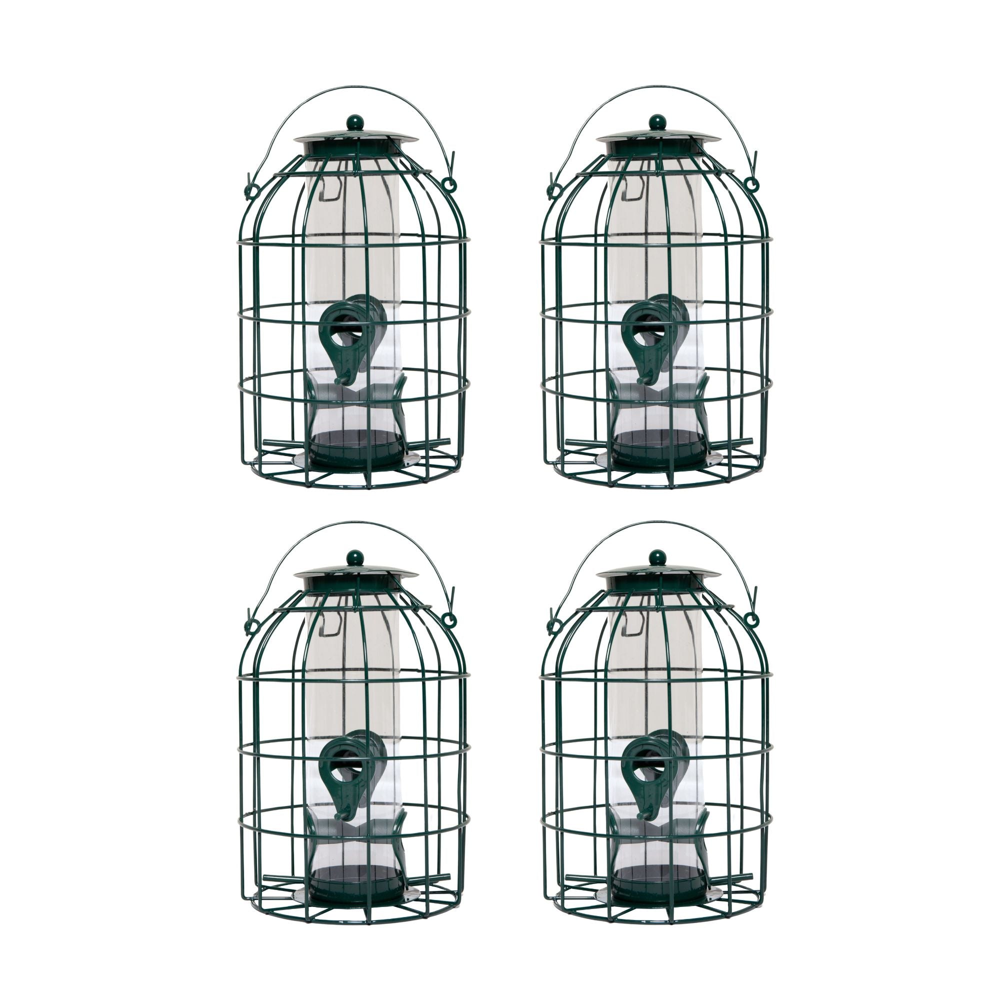 Pack of 4 Wild Bird Seed Feeder Cage with Squirrel Guard
