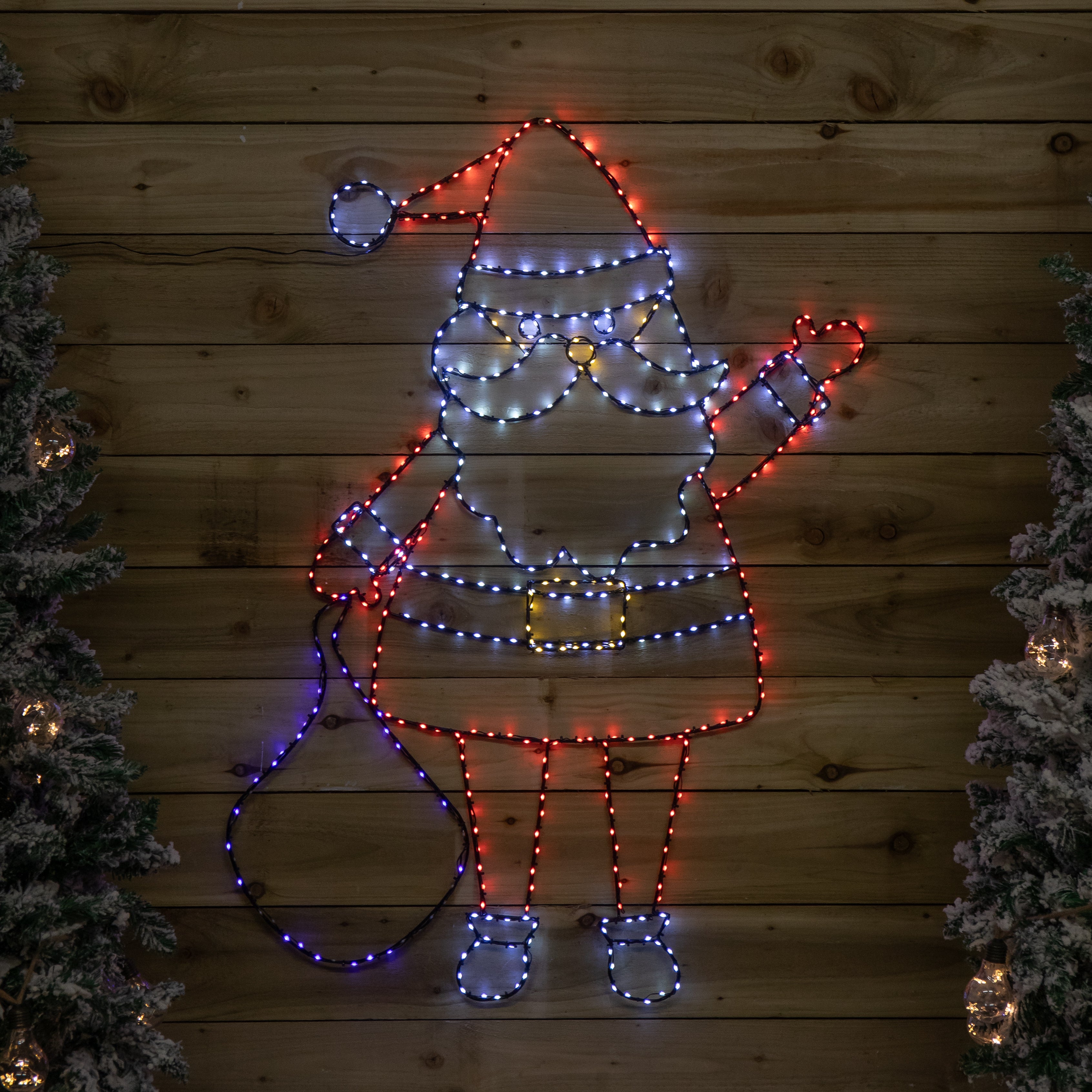 1.18m x 88cm Light up FlexiBright Santa Decoration with 469 Twinkling Multi-Coloured LEDs