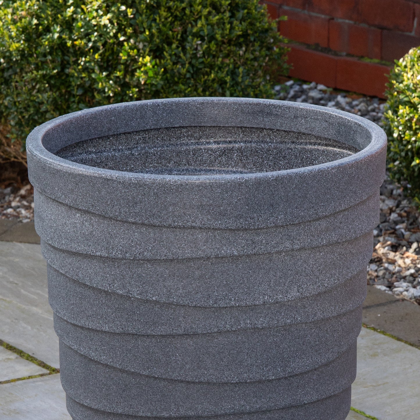 66cm Tall Round Trojan Garden Plant Pot Planter in Grey