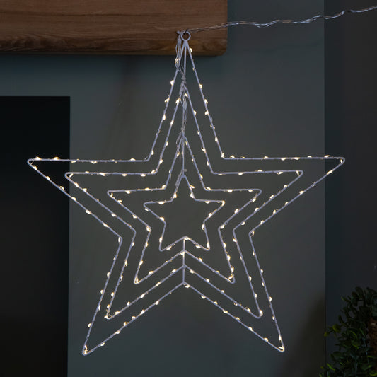 50 x 50cm Light up 4 Layered Christmas Star with 165 Warm White LEDs