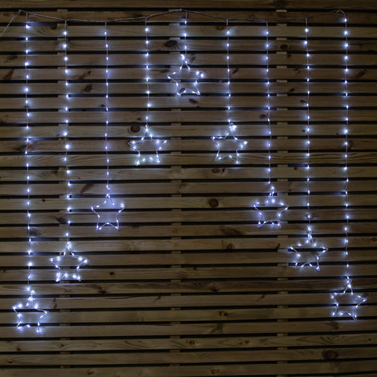 1.2m x 1.2m FlexiBrights Christmas Star Curtain Lights with 258 White LEDs
