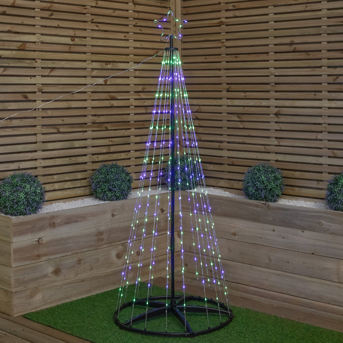 1.8m Light up Twinkle Christmas Maypole Tree with Multi-Coloured LEDs