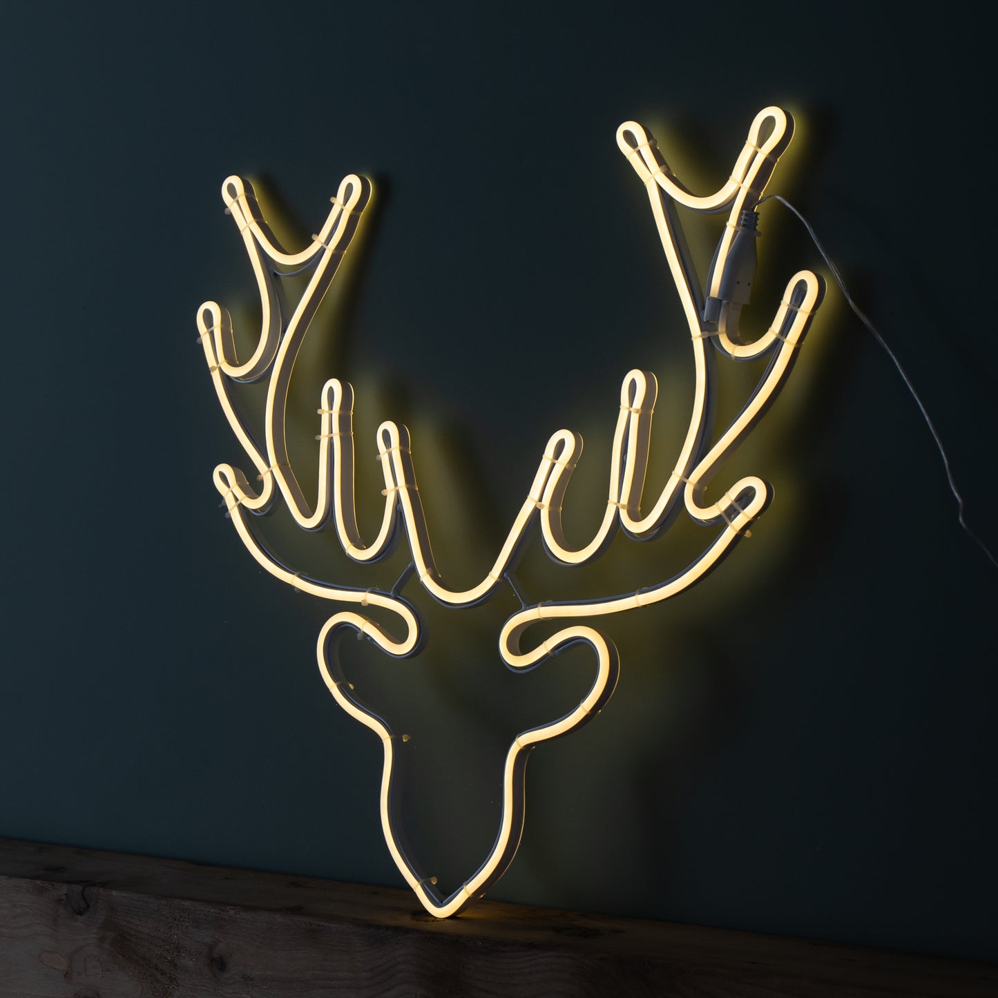 58cm Light up Neon Flex Christmas Reindeer Head with Warm White LEDs