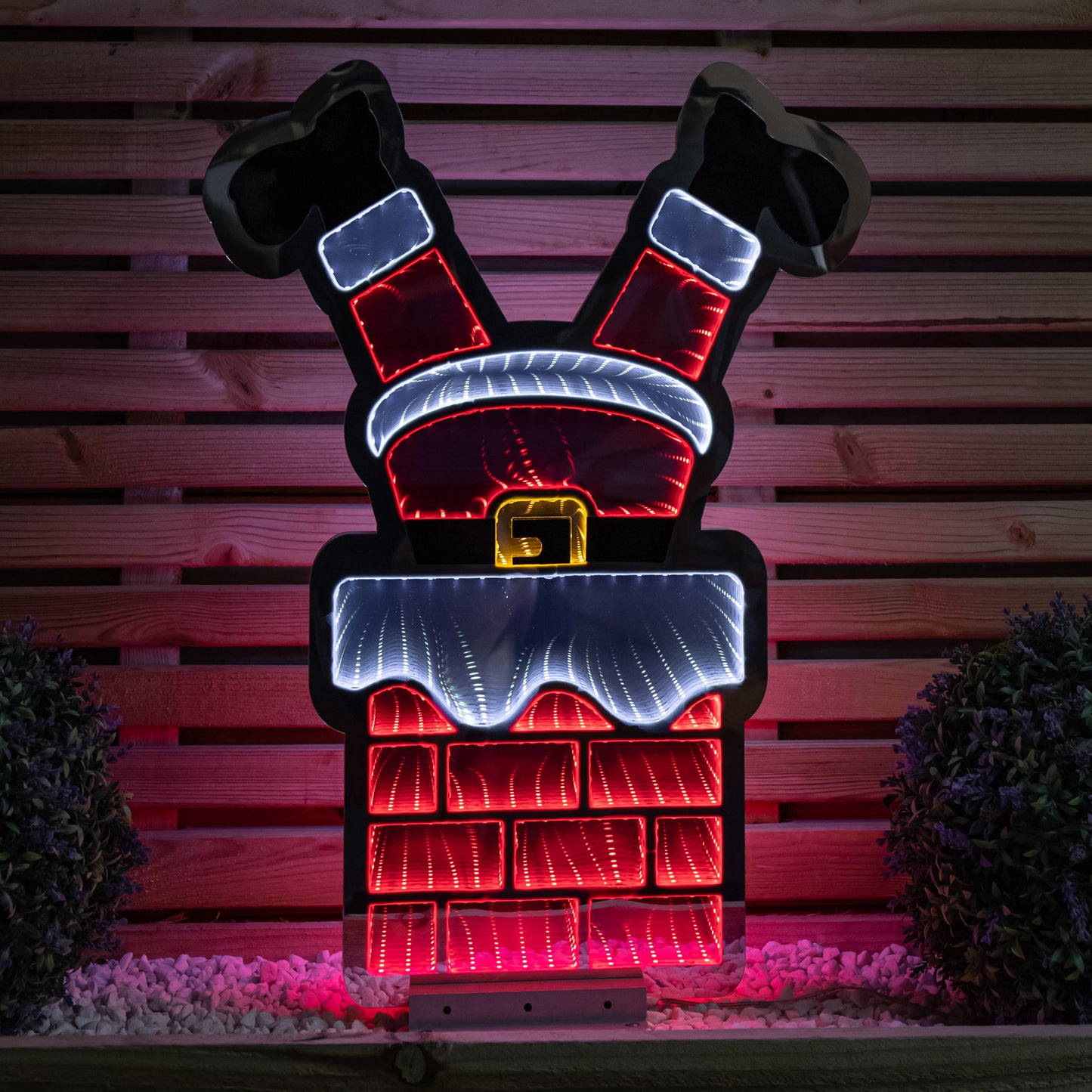 60cm Light up Santa's Leg in Chimney Christmas Infinity Decoration with LEDs