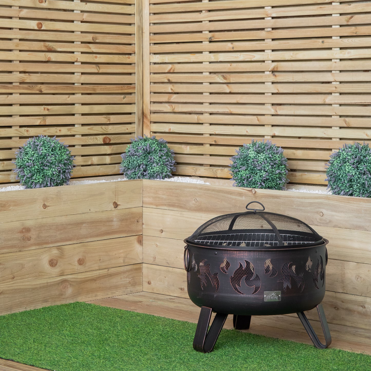 60cm Black Steel Fuego Deepbowl Outdoor Firepit