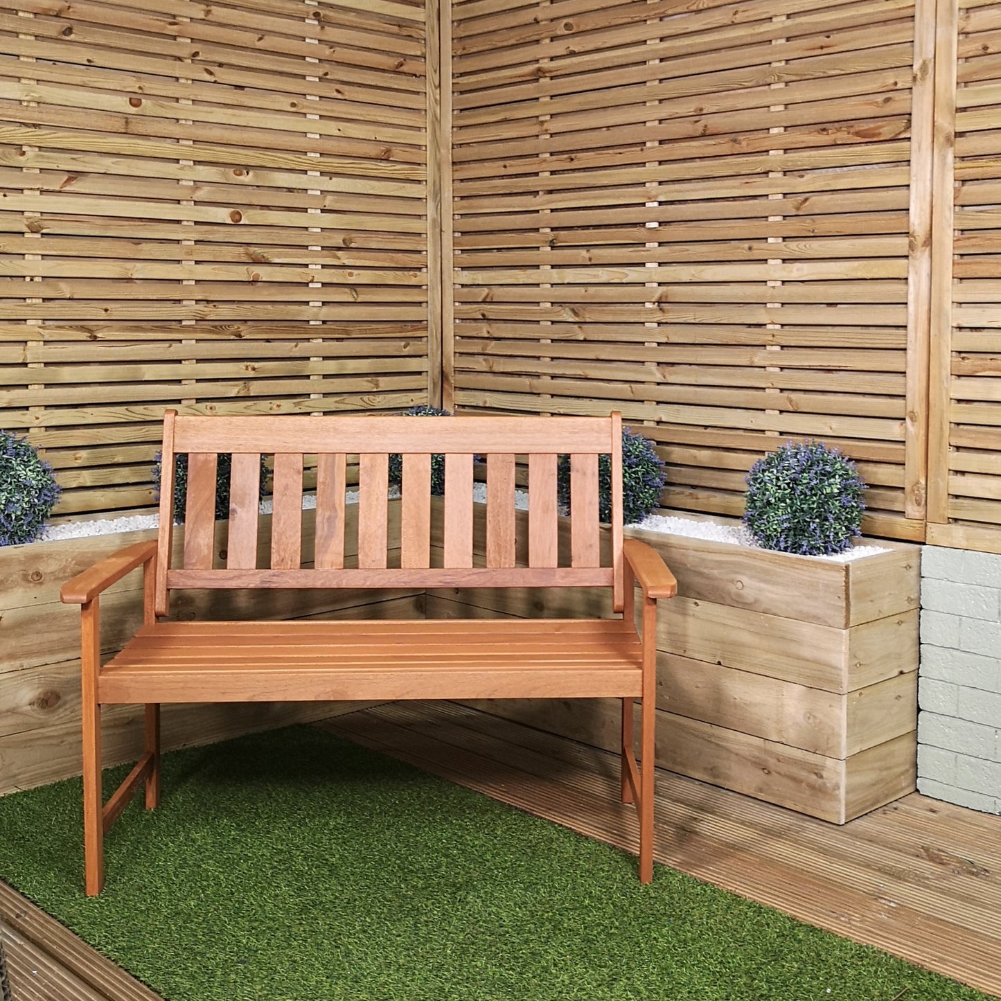 Cartmel 2 Seater Outdoor Wooden Garden Patio Bench