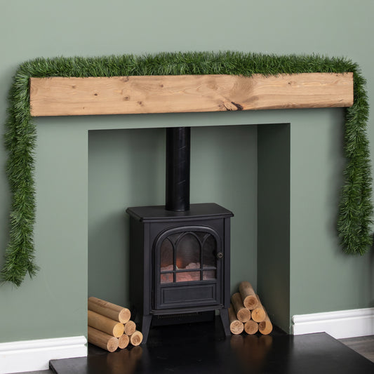 6m (20ft) x 10cm Fine Cut Green Christmas Garland Tree Decoration
