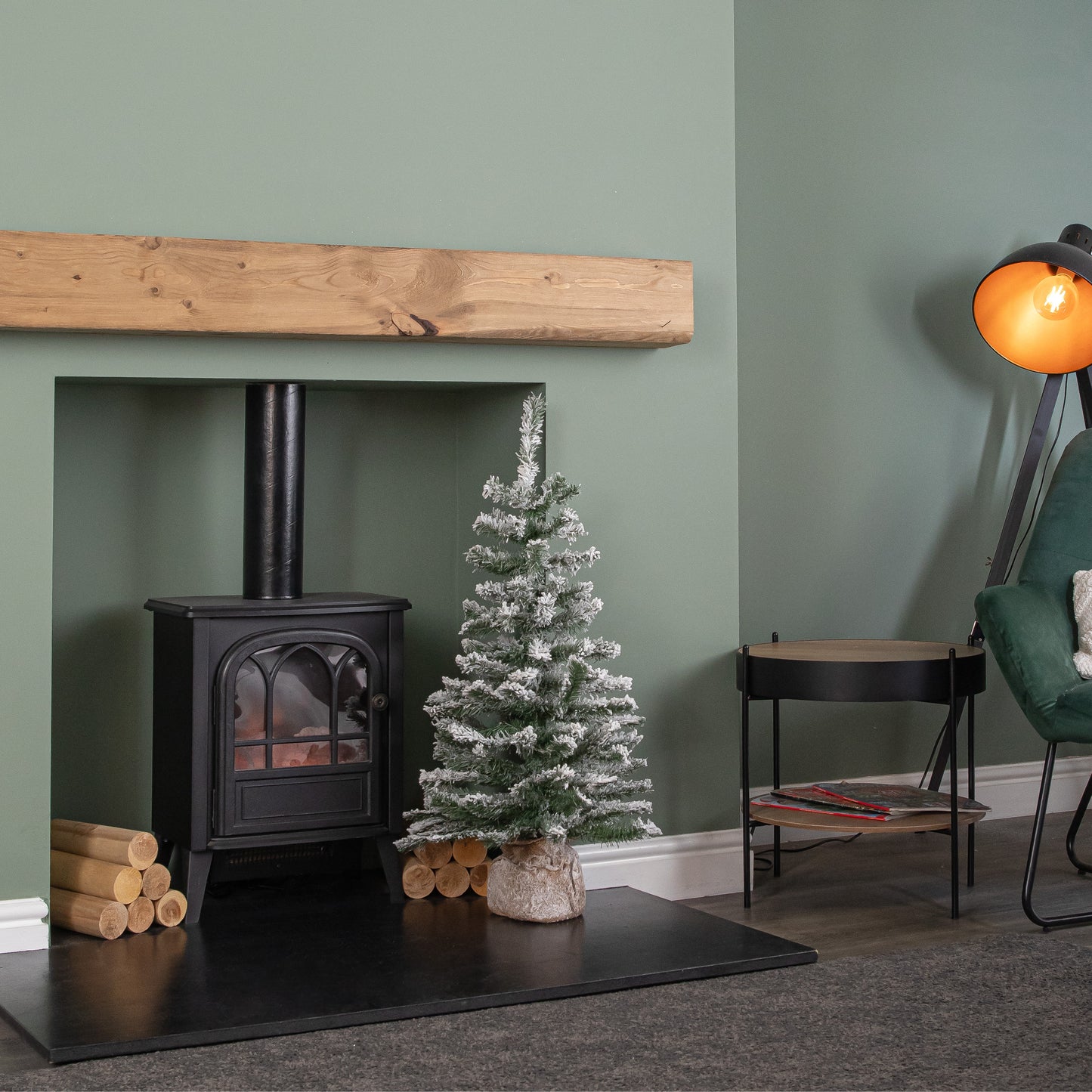 3ft (90cm) Mini Imperial Snowy Christmas Tree in Jute Bag