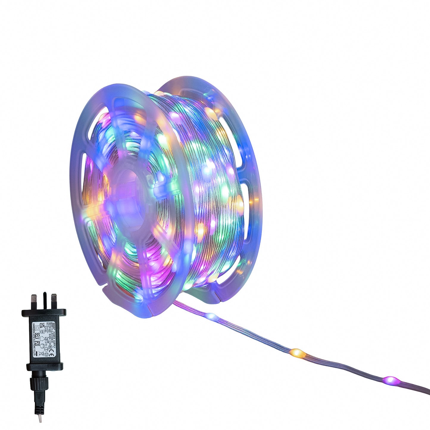 37.5m Light up Christmas Two Tone String Lights with 500 Warm White & Multi-Coloured LEDs