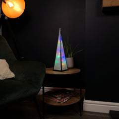 Premier Christmas 45cm Holographic Pyramid with Multi Colour LED Lights