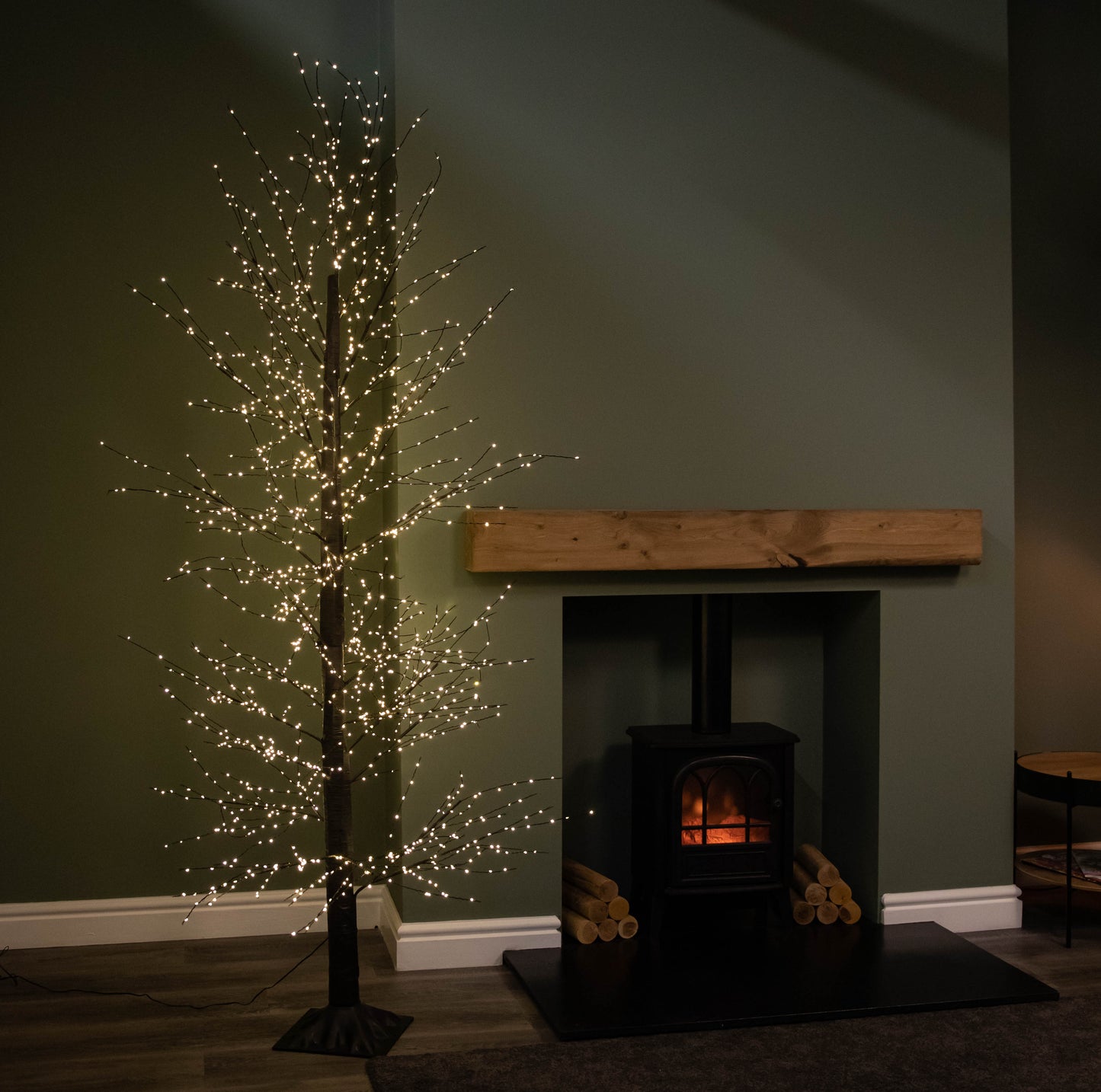 Factory Seconds: 7ft (2.1m) Light up Black Micro Dot Christmas Tree with 1700 Static & Twinkling Warm White LEDs