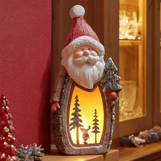 45cm Light up Christmas Woodsman Glow Santa with LEDs