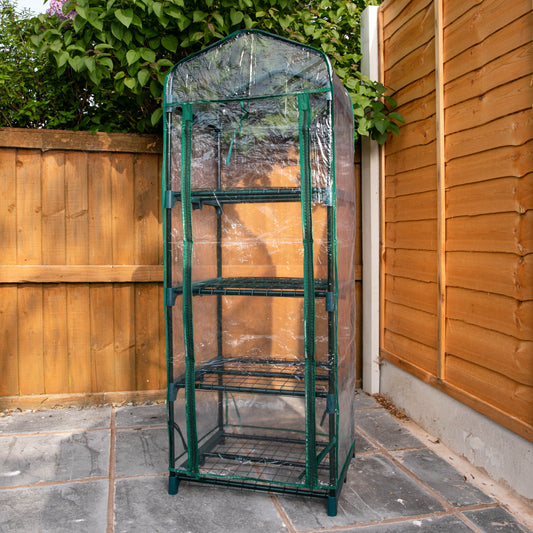1.3m x 0.5m 4 Tier Greenhouse with Steel Frame and Removable PVC Cover