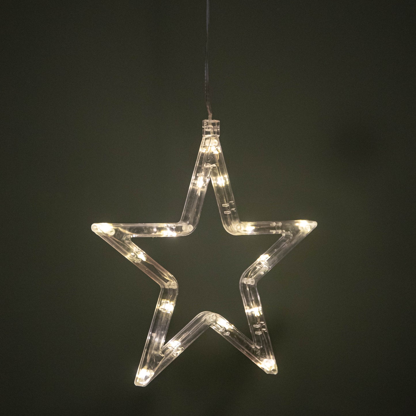 20cm Battery Operated Light up Christmas Star Window Decoration with Warm White LEDs