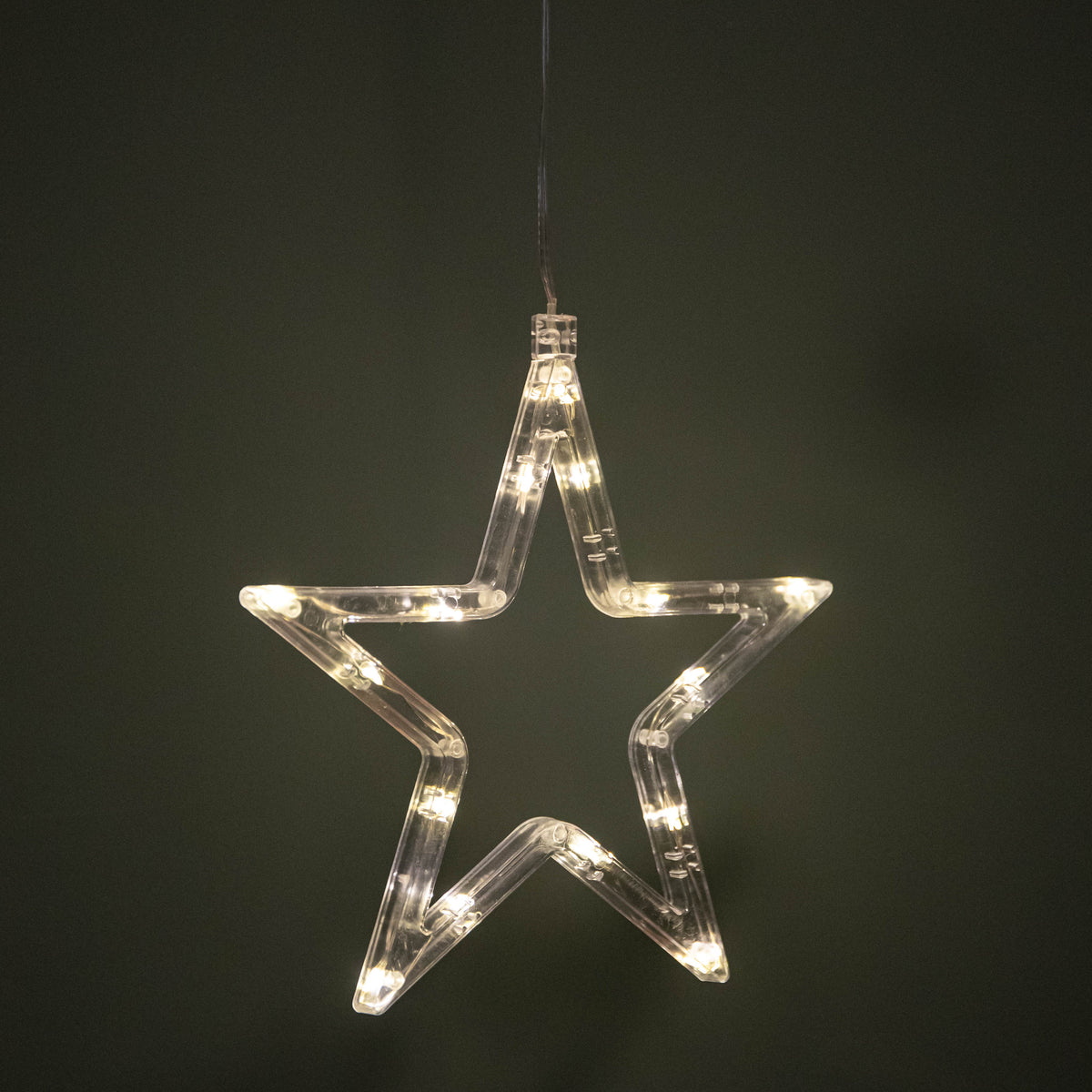 20cm Battery Operated Light up Christmas Star Window Decoration with Warm White LEDs