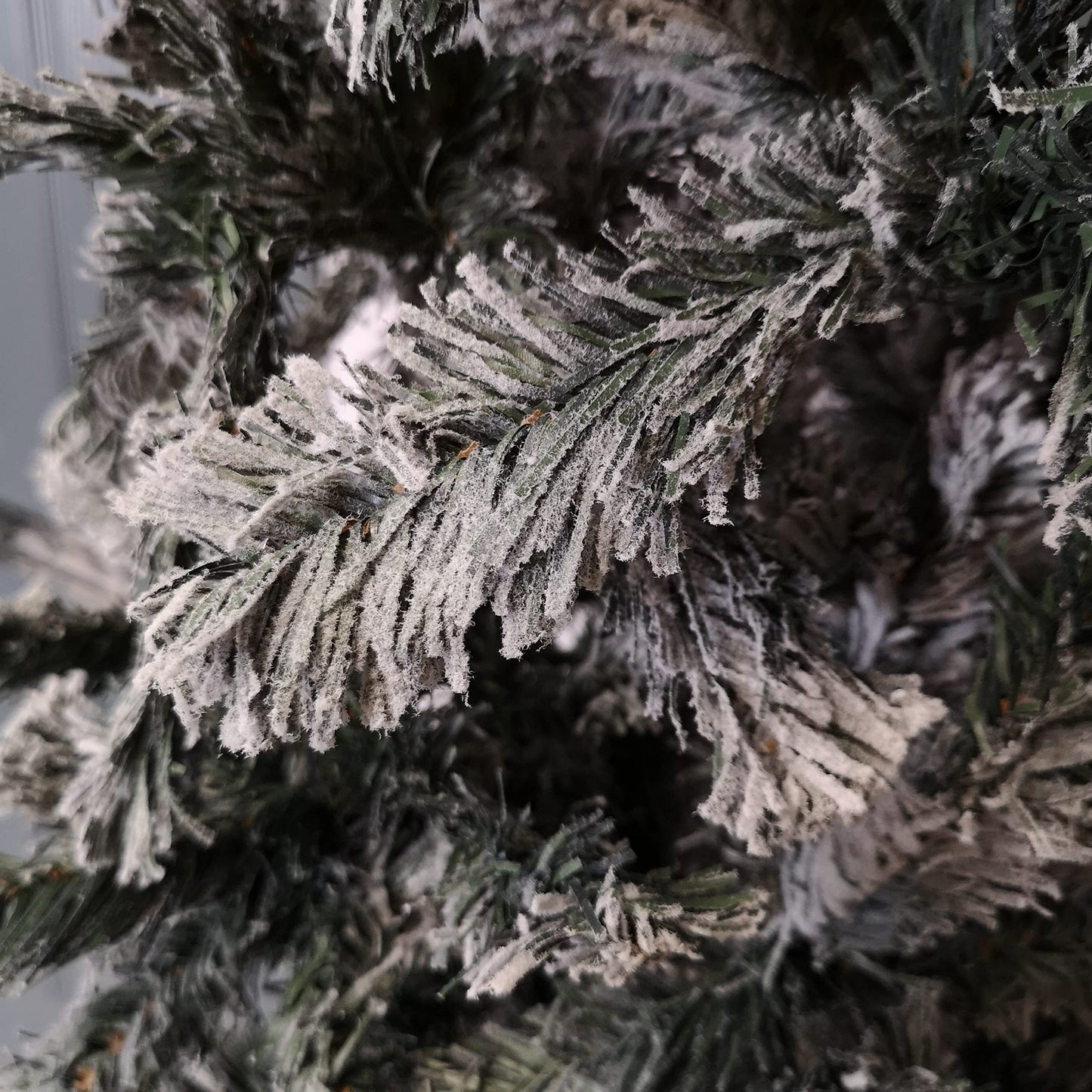 Factory Seconds: 8ft Indoor Flocked PVC Christmas Tree Arch with Snow Tips and Flat Top