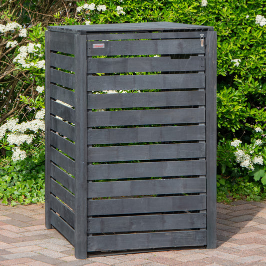 74cm x 1.16m Outdoor Wooden Garden Wheelie Bin Store Storage for 1 Bin in Dark Grey