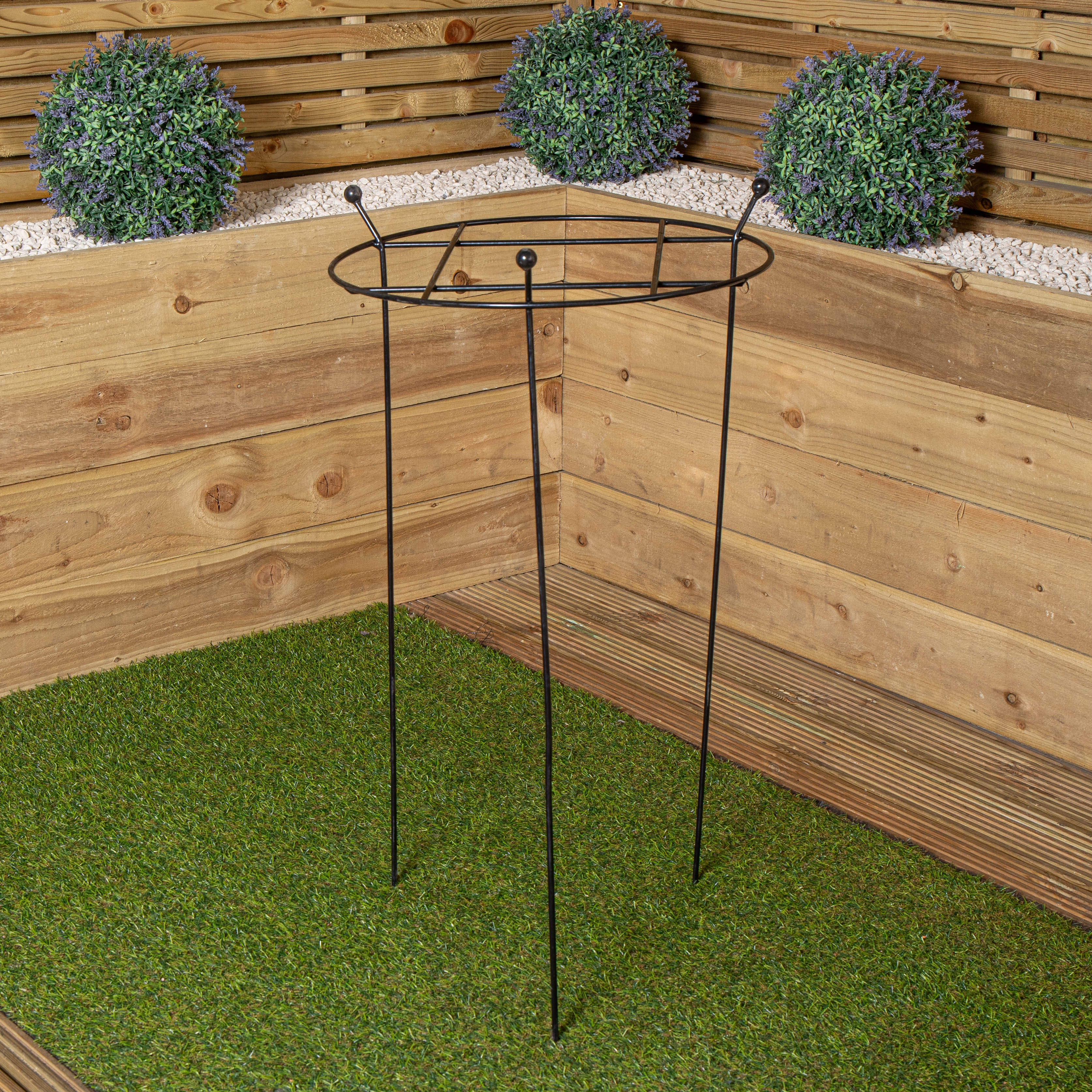 80cm x 45cm Large Cottage Heavy Duty Black Metal Herbaceous Garden Plant Support Grow Through