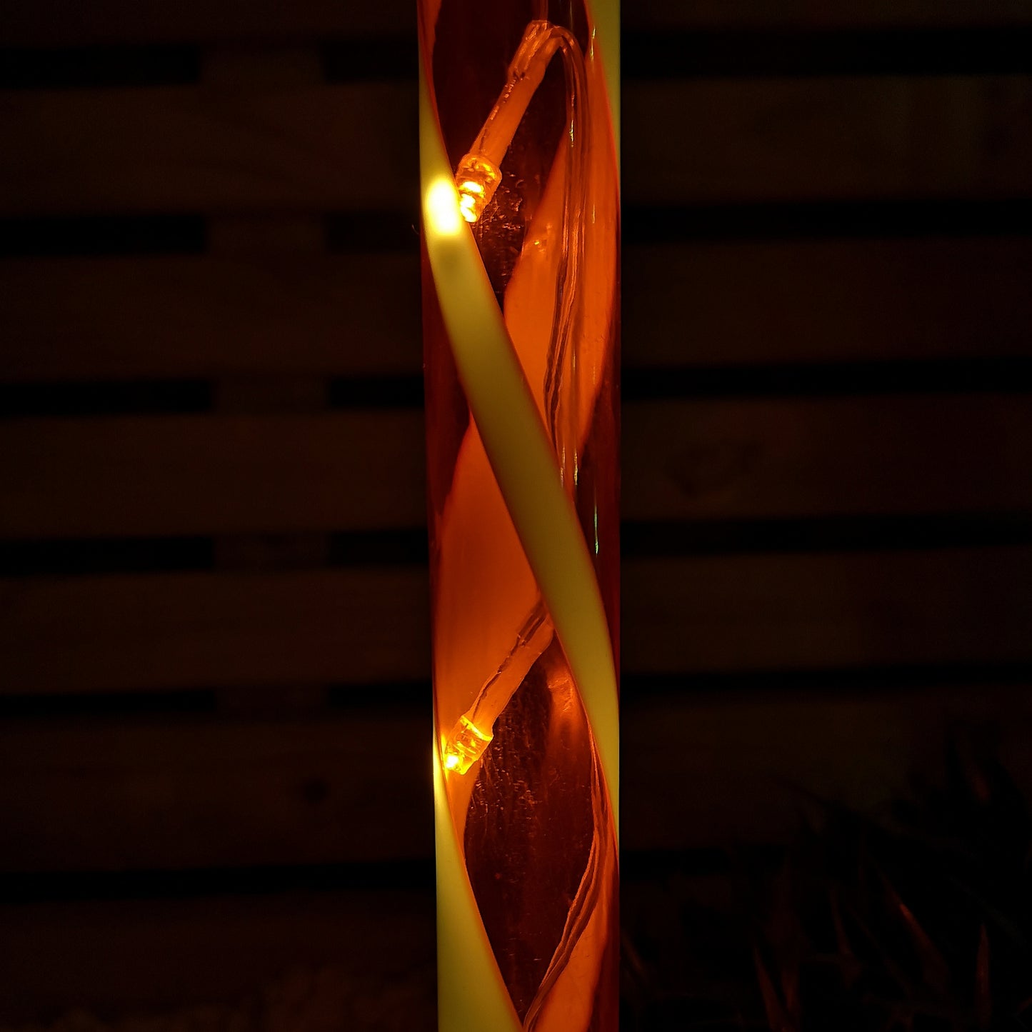 Set of 4 Battery Operated LED Multi Coloured Candy Cane Stripe Path Lights Christmas Decoration with Timer