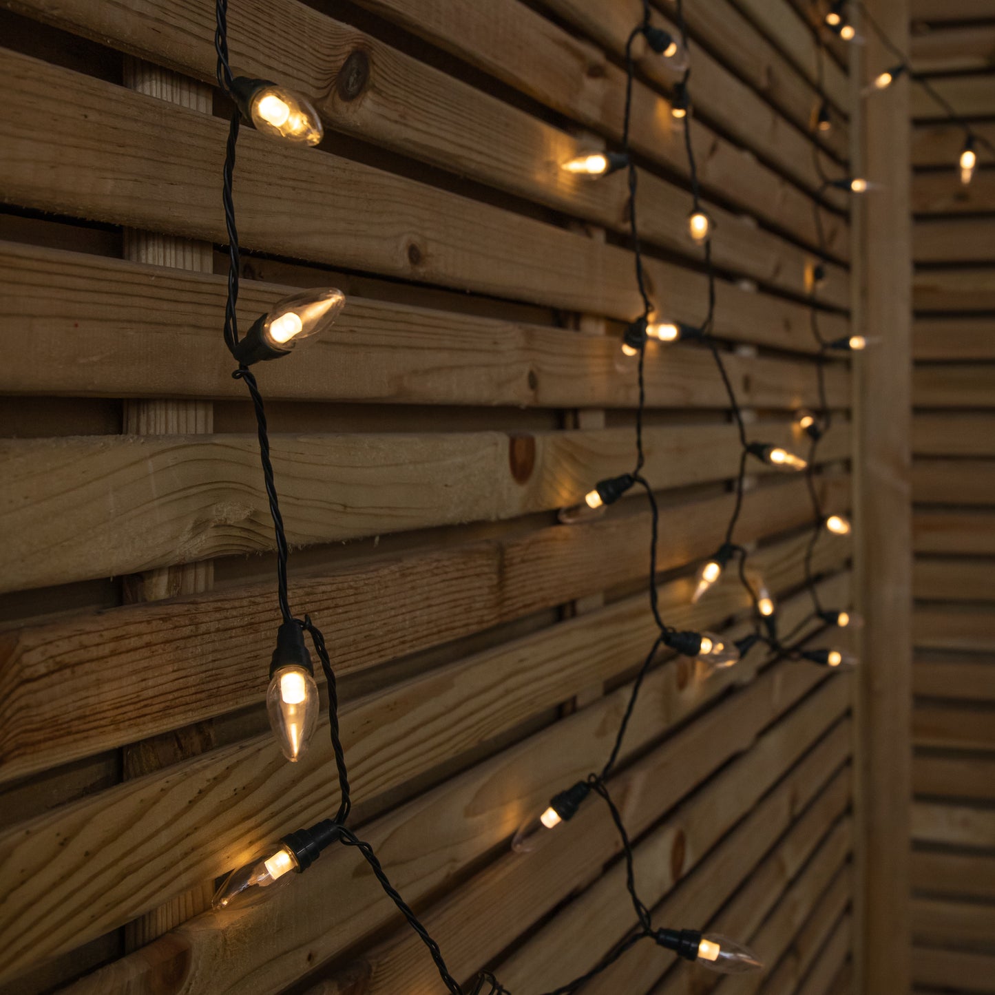 11.9m 120 LED Multi-Action Christmas String Lights C6 Bulbs in Warm White