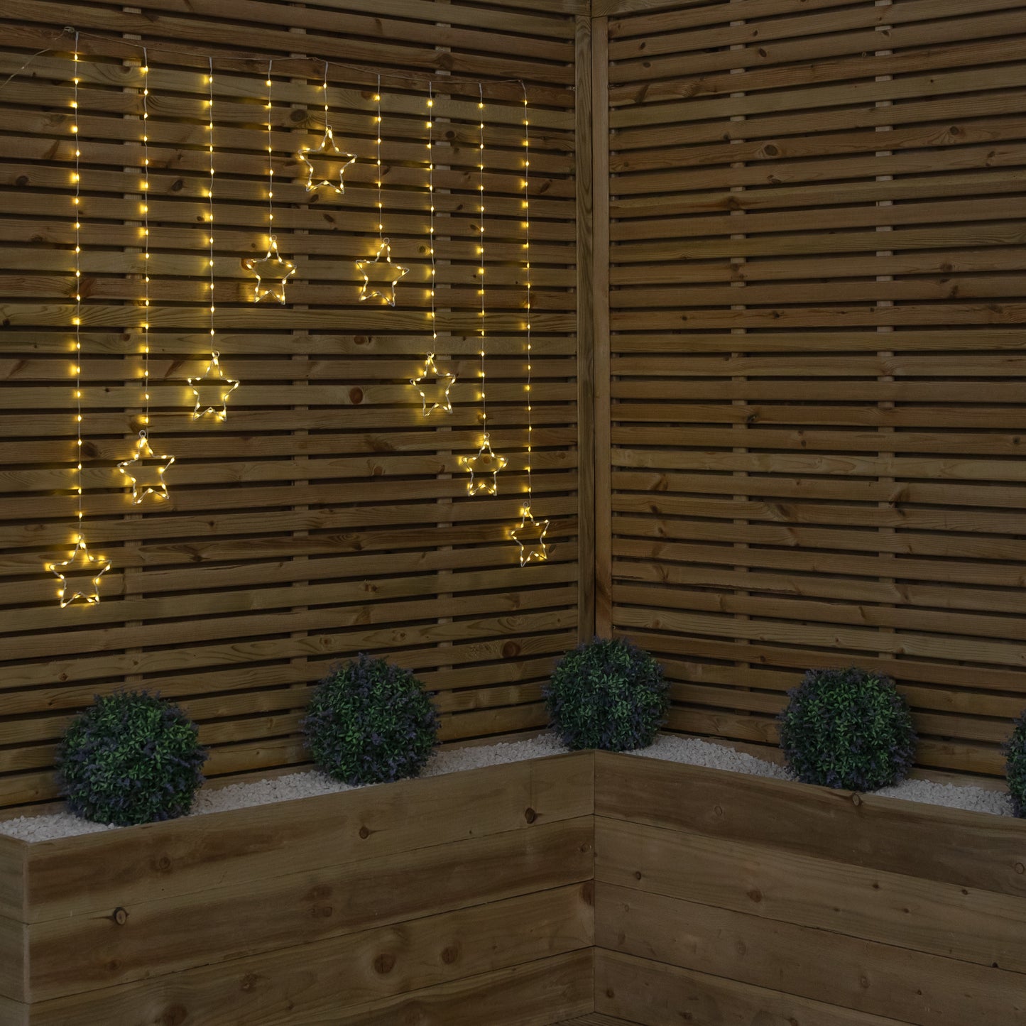 1.2m Light up Star Curtain Christmas Lights with Warm White LEDs