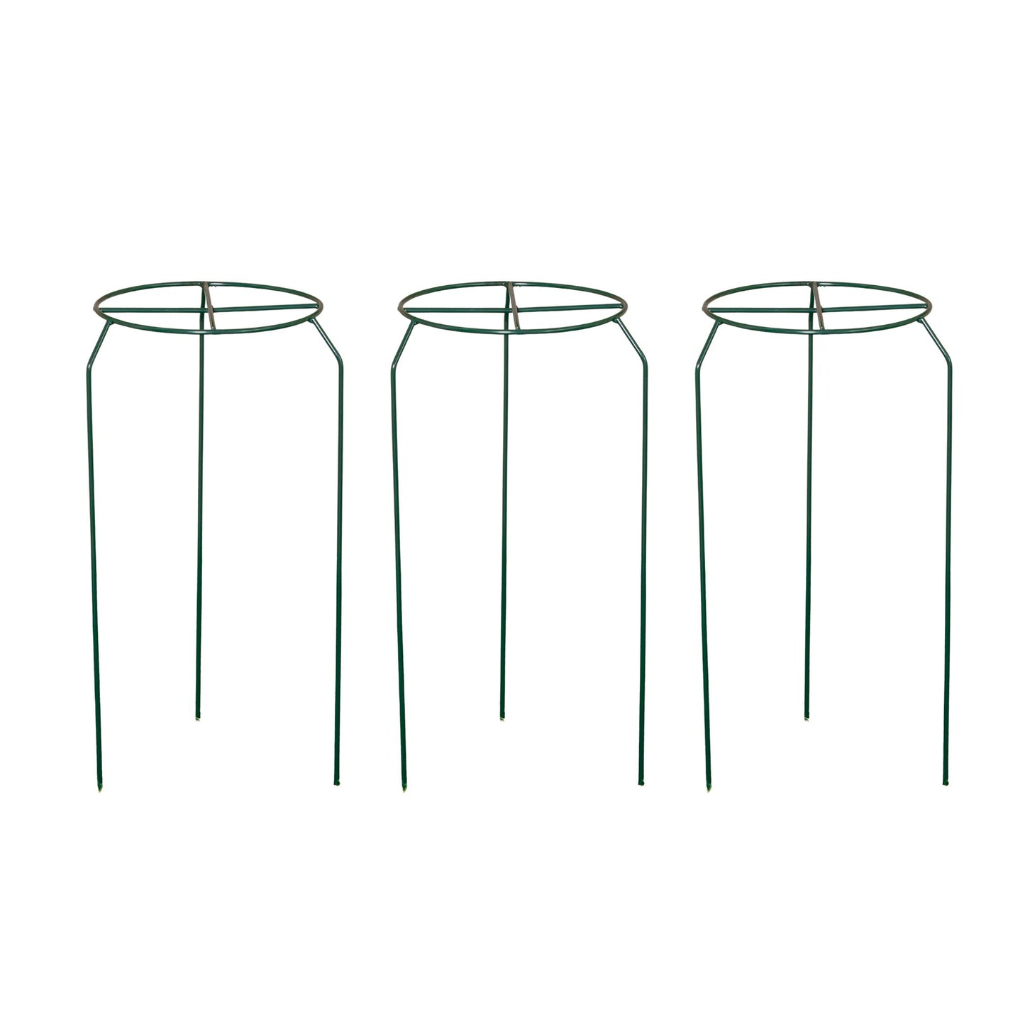 Pack of 3 Tom Chambers Urban Dark Green Metal Herbaceous Garden Plant Support Grow Through Small 40cm x 20cm