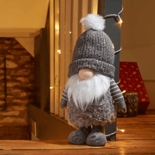 40cm Large Grey Gonk with Bobbly Hat Christmas Decoration