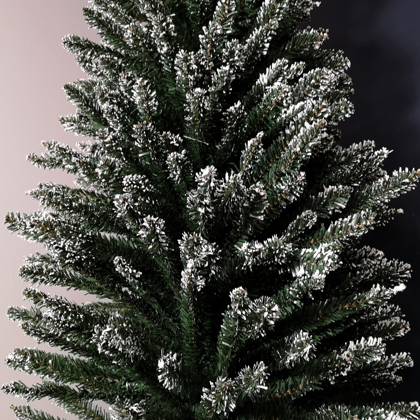 6.5ft (2m) Pencil Style Slim Snow Tipped Artificial Christmas Tree in Green