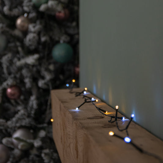 Factory Seconds: 20m Battery Operated Multi-Action Christmas String Lights with 200 Cool & Warm White LEDs