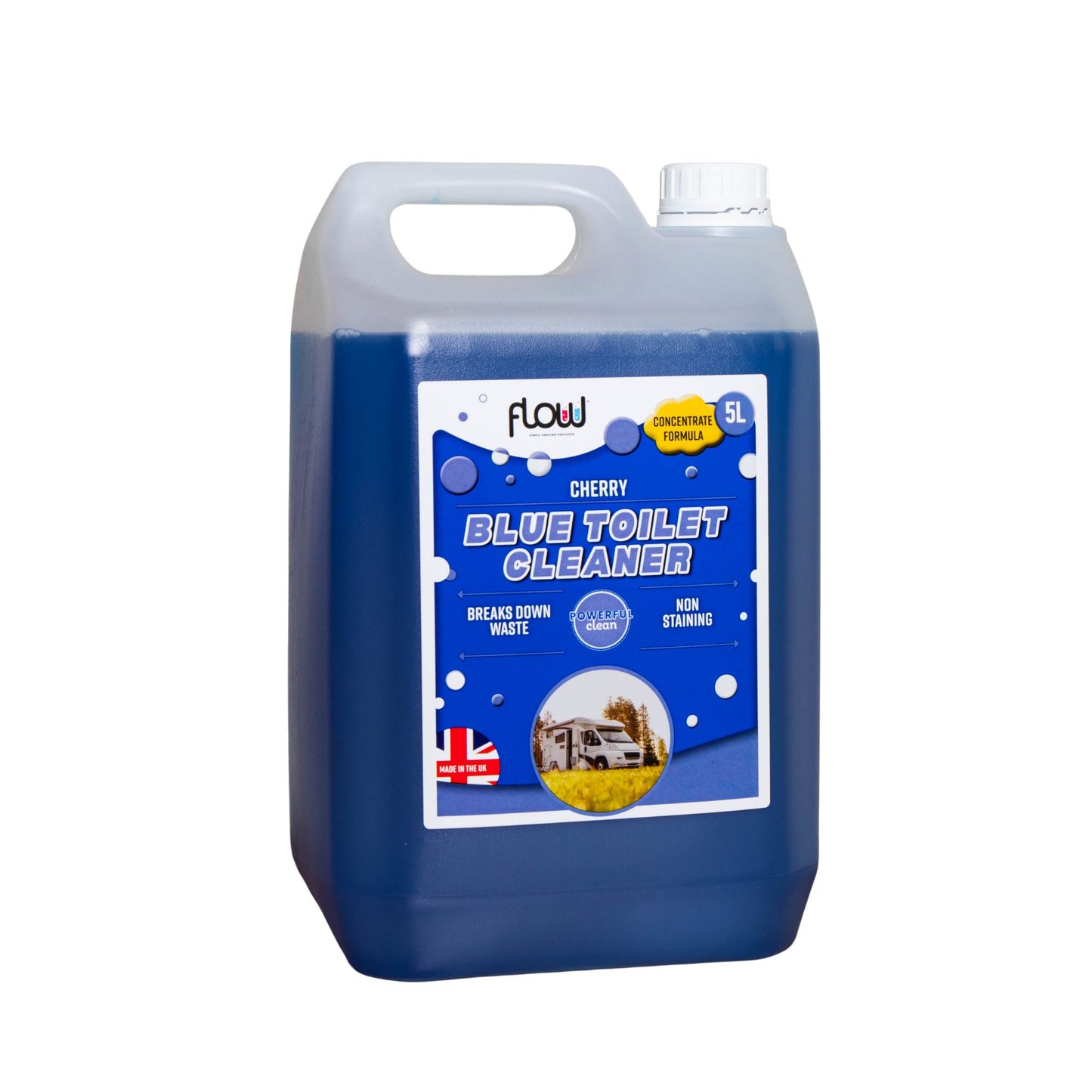 5 Litres Cherry Blue Toilet Waste Tank Cleaning Rinse Concentrate Fluid