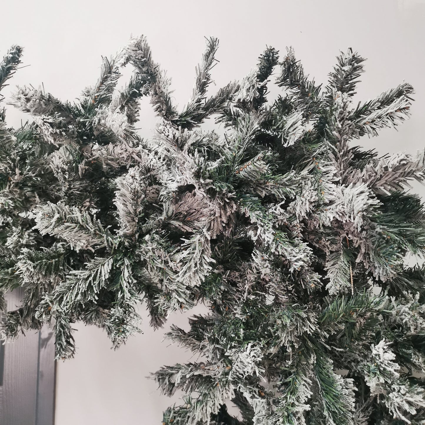 Factory Seconds: 8ft Indoor Flocked PVC Christmas Tree Arch with Snow Tips and Flat Top