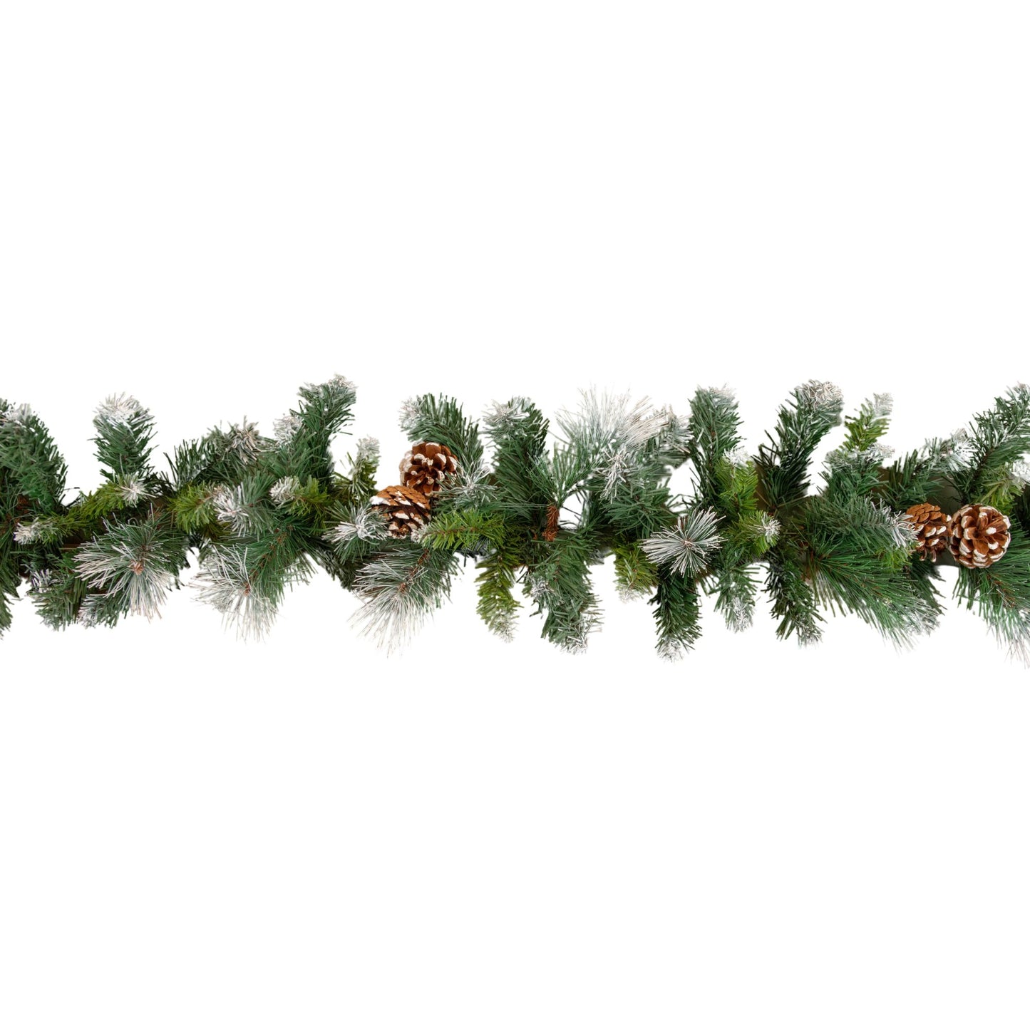 270cm x 25cm Frosted Glacier Christmas Garland with Pine Cones